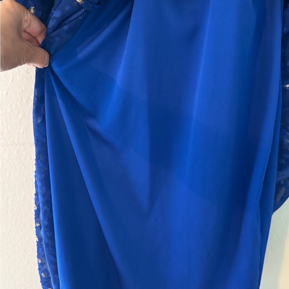 DKNY Women’s Royal Blue Dress with Gold Accents PTP 16” - Picture 9 of 12